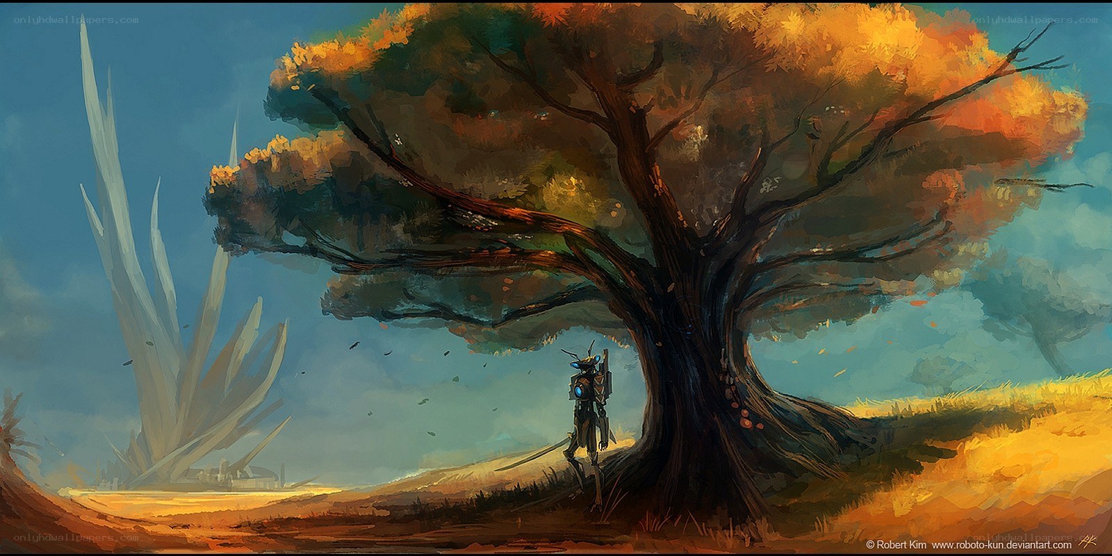 Robot under a tree