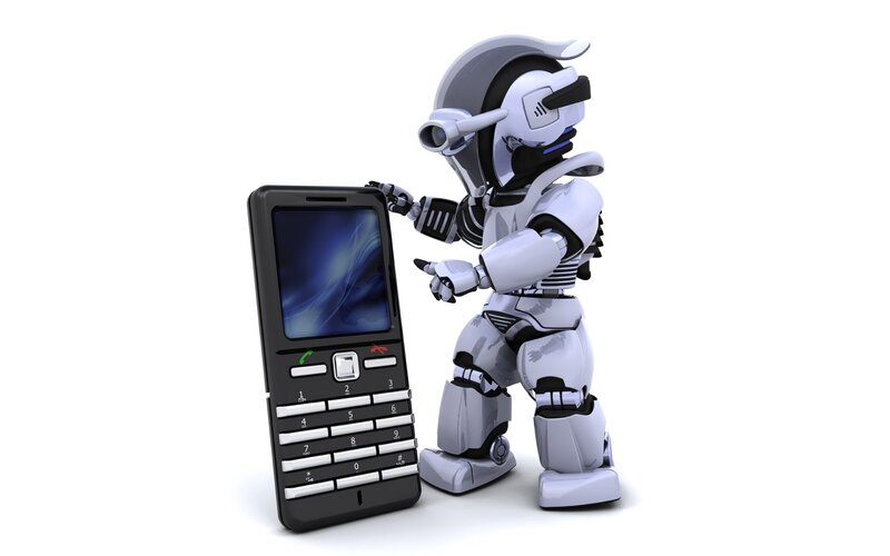 robot using a mobile phone