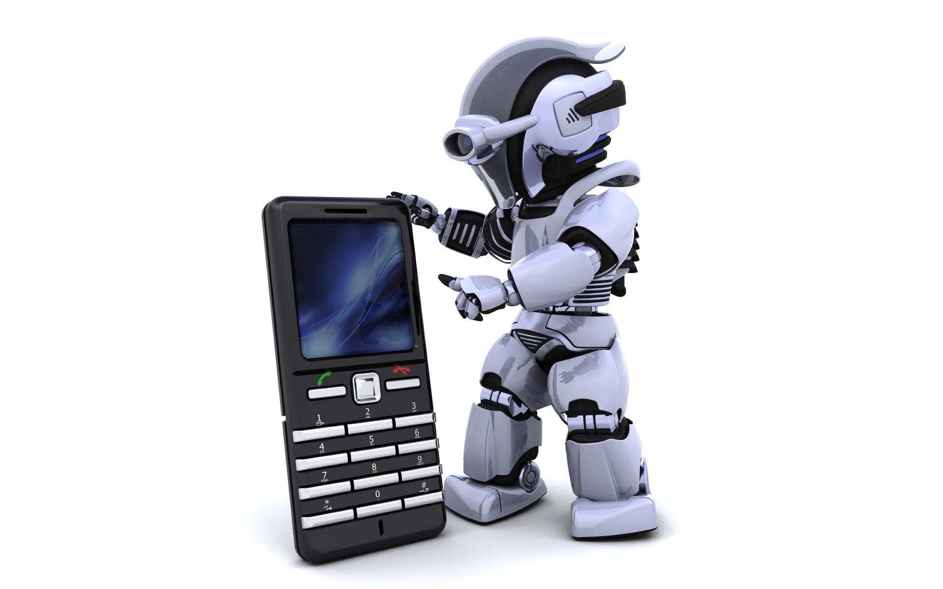 robot using a mobile phone