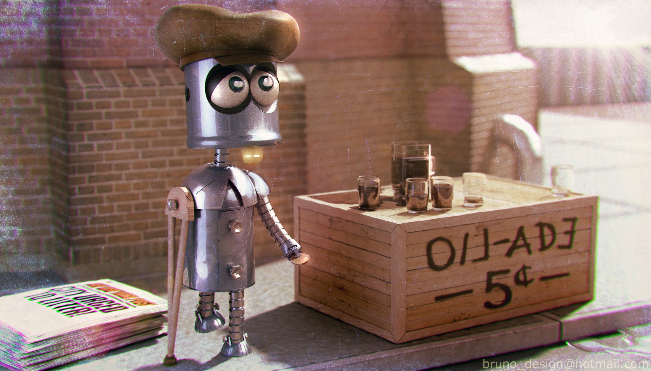 robot vendor on street