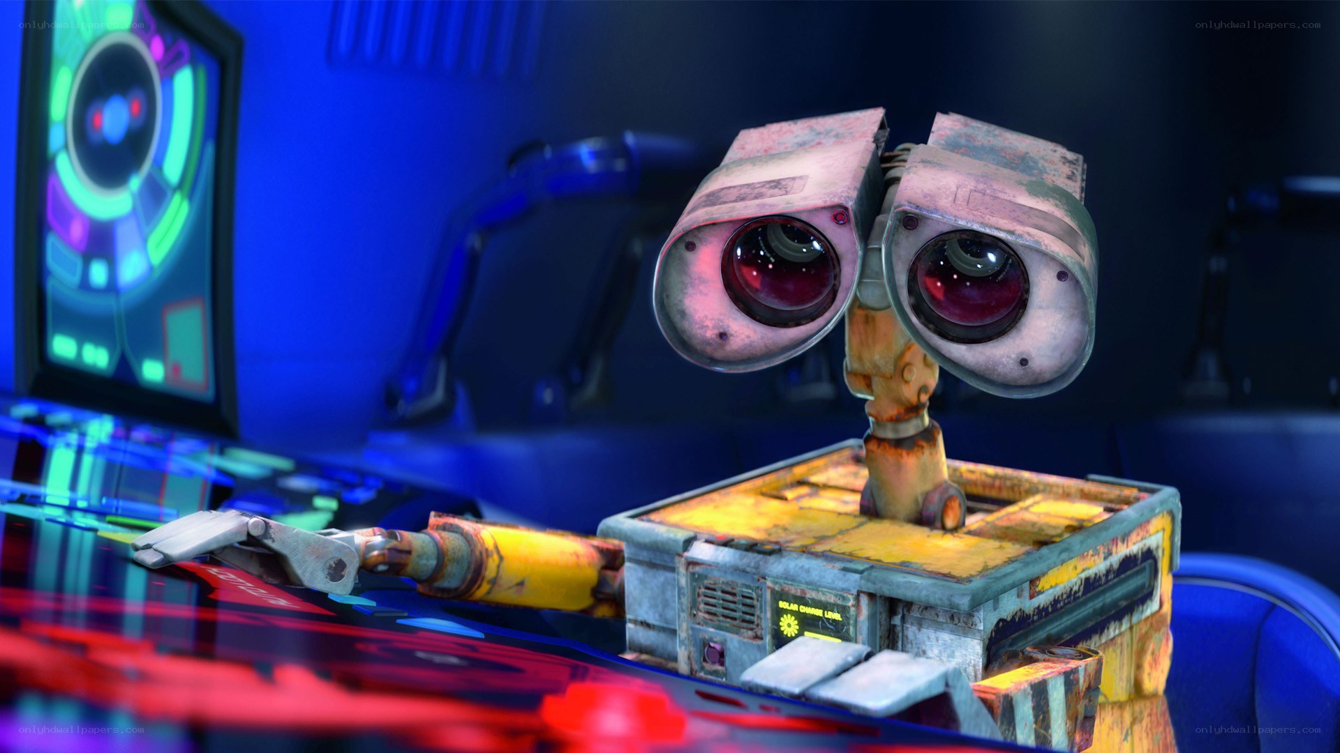 robot walle in control room