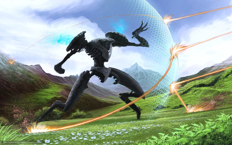 robot warrior in battle