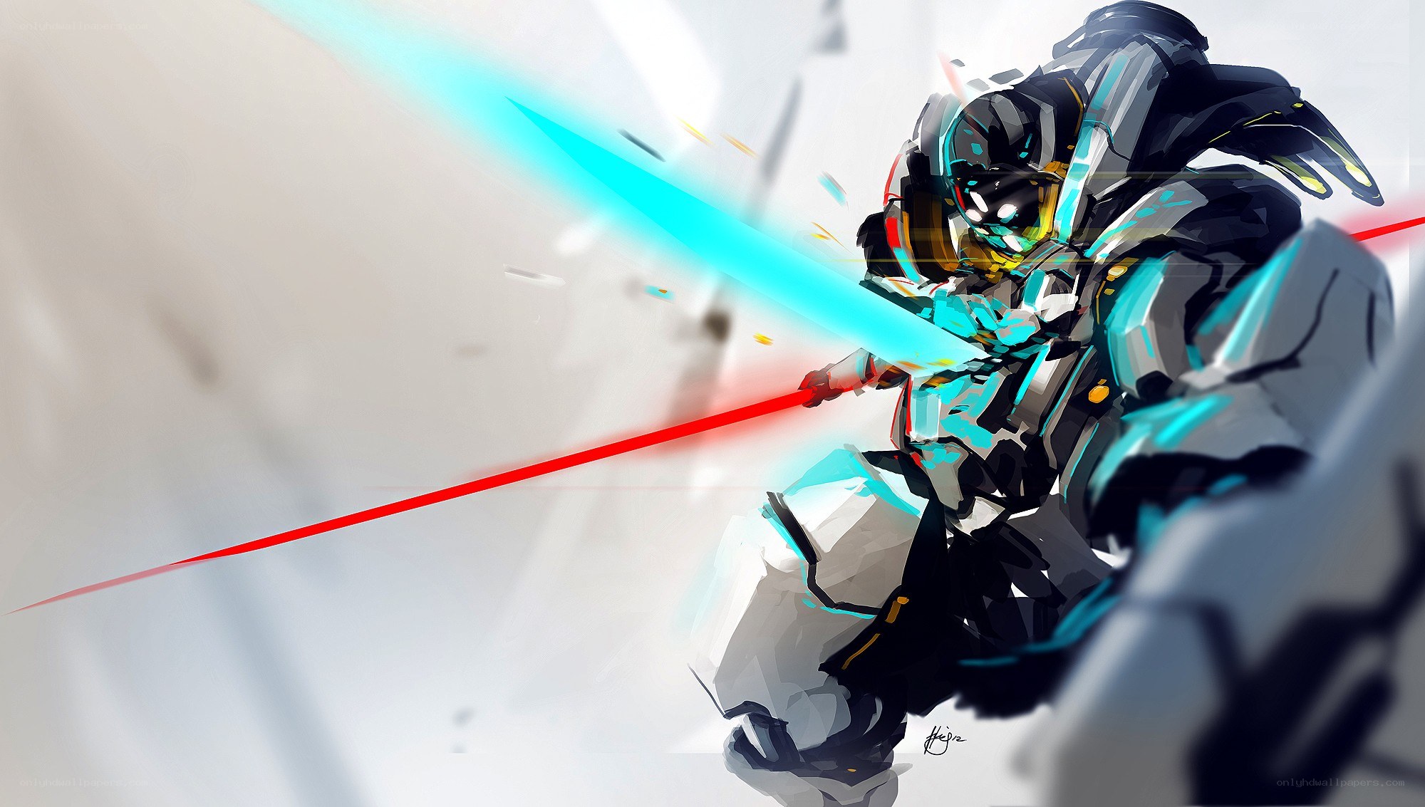 robot warrior in combat