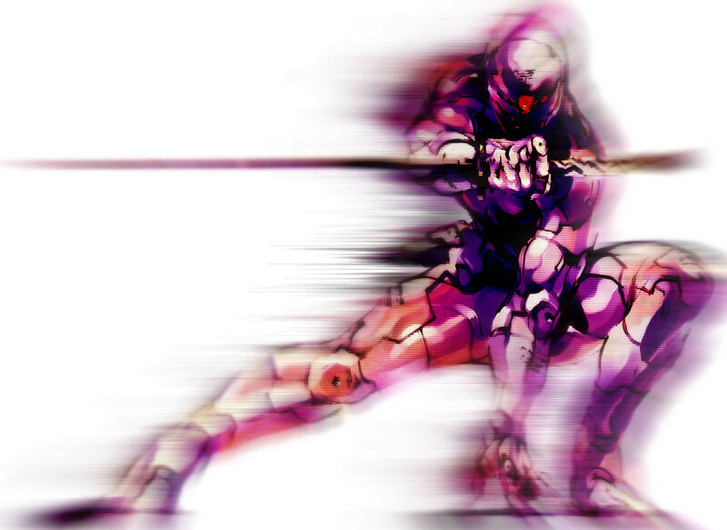 robot warrior in motion