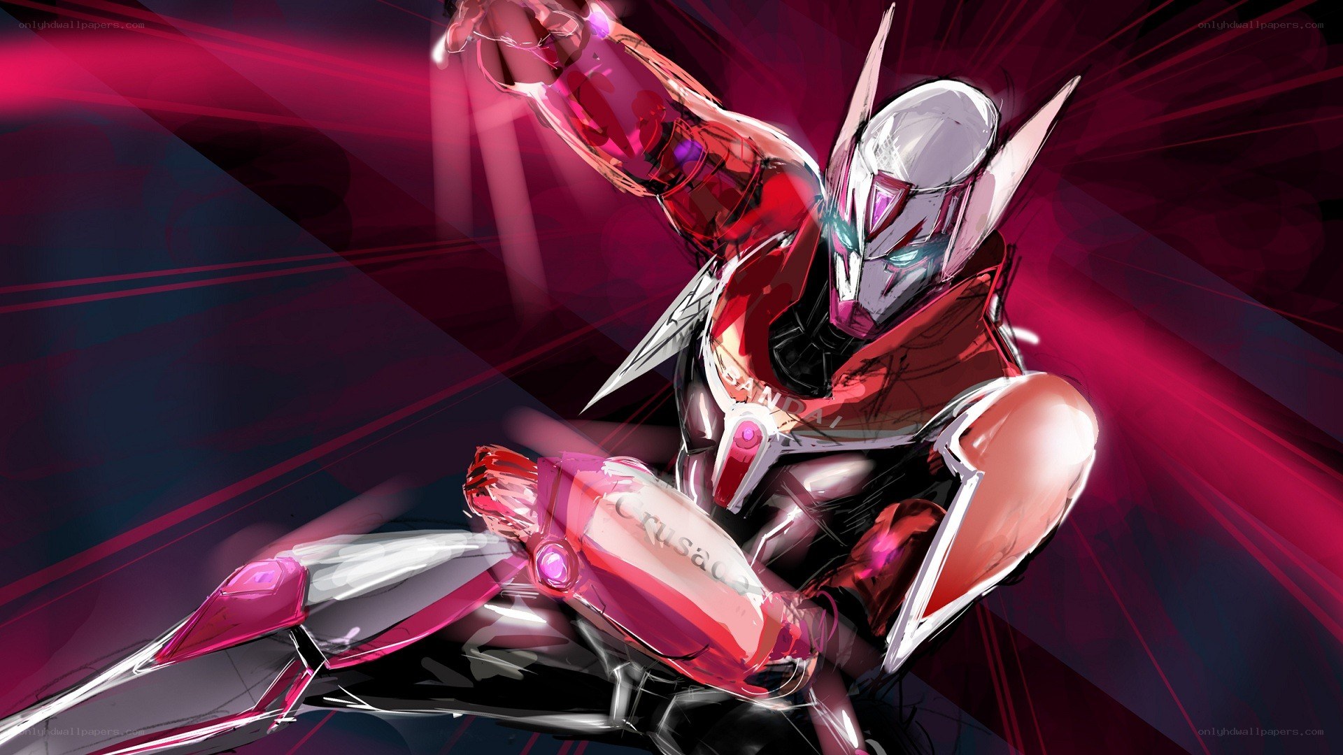 robot warrior in red armor