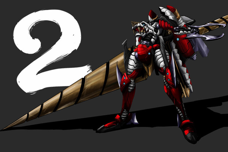 robot warrior with giant drill