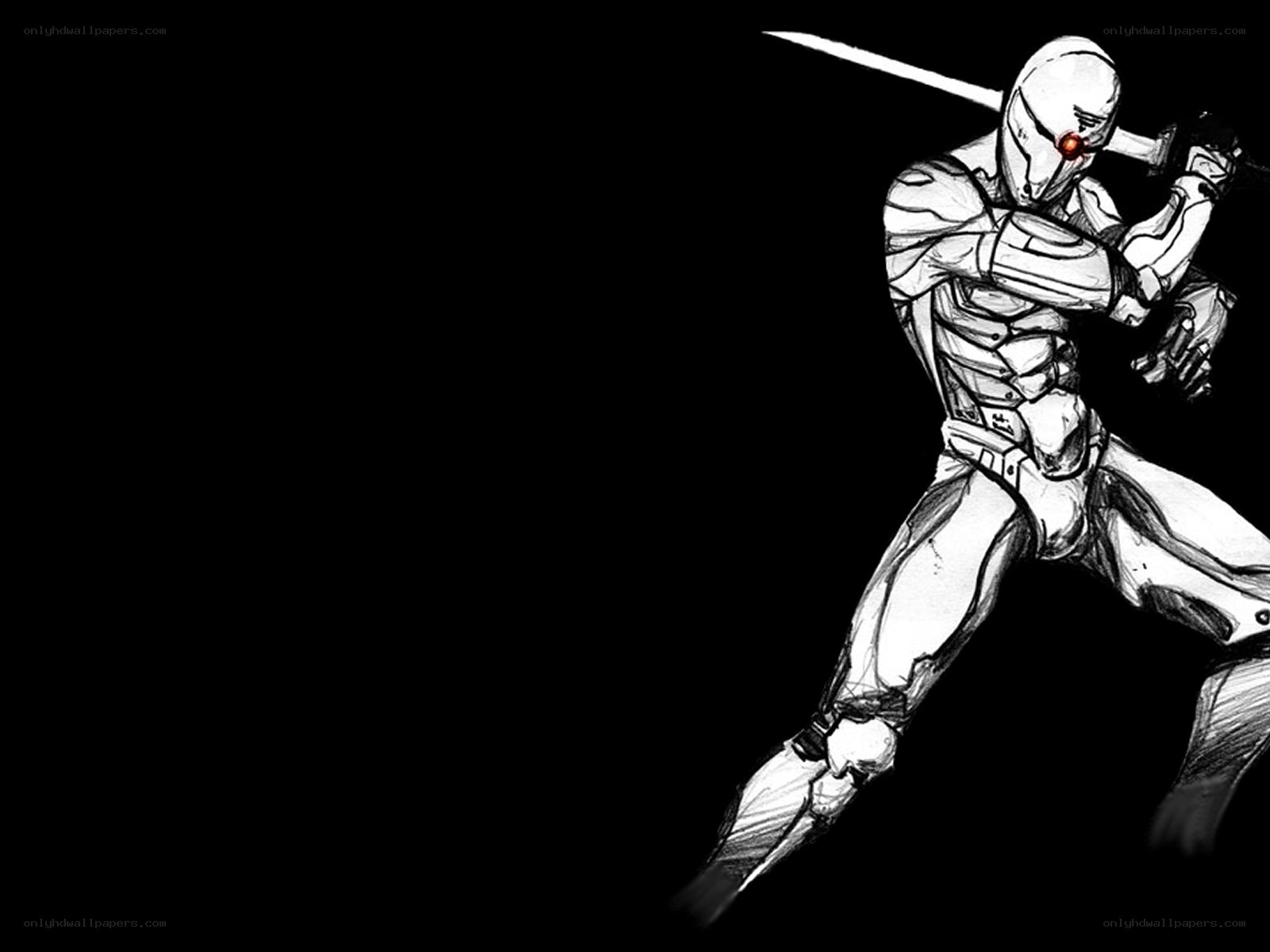 robot warrior with sword