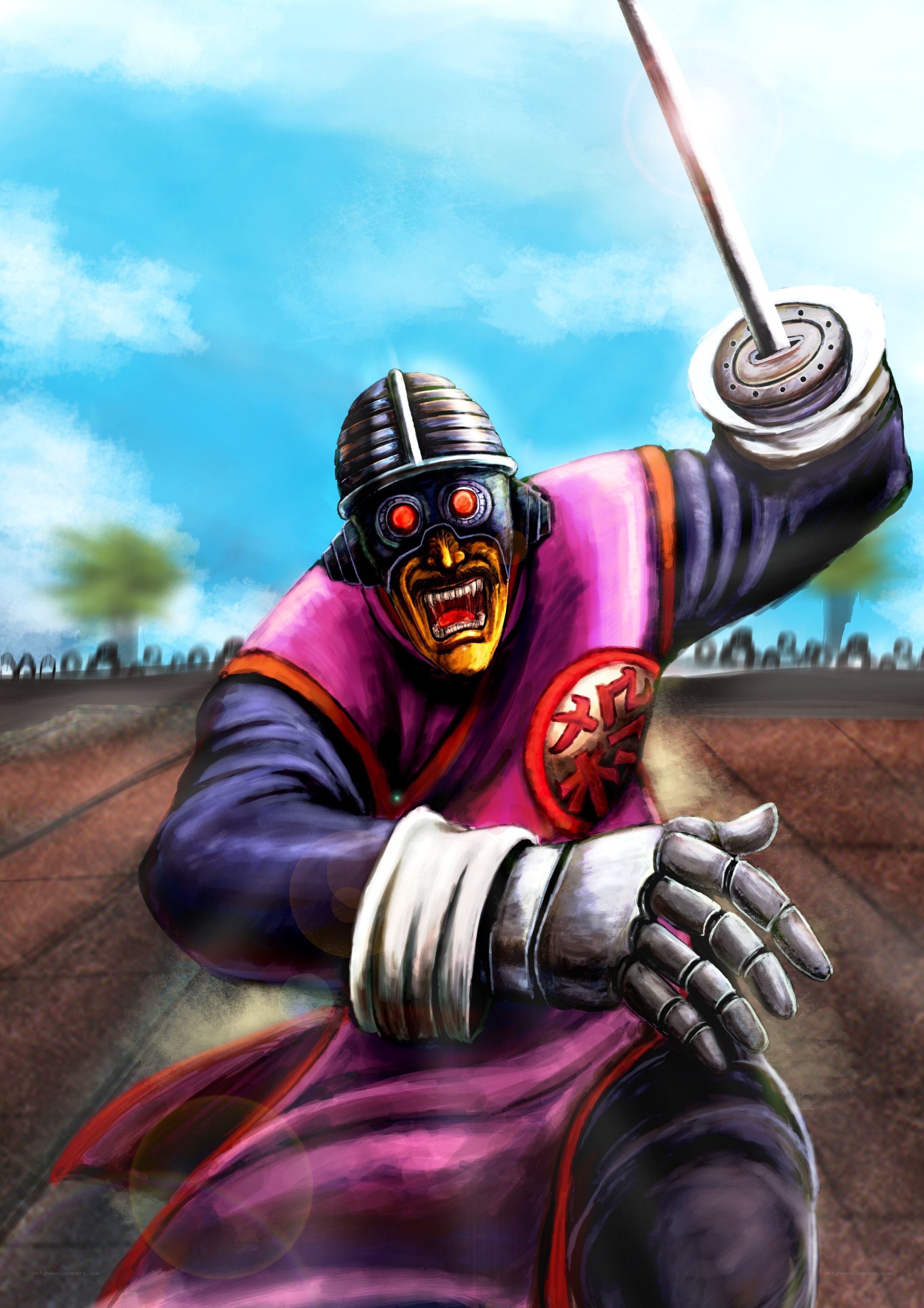 robot warrior with sword