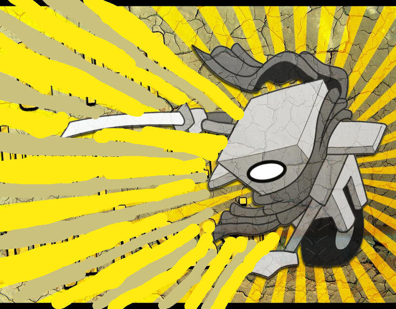 robot warrior with sword