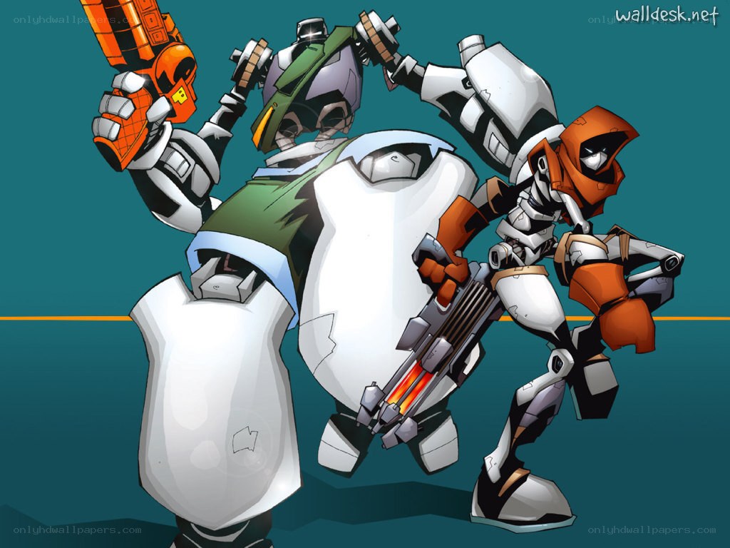 robot warriors in action