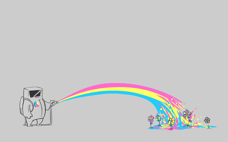 robot watering flowers