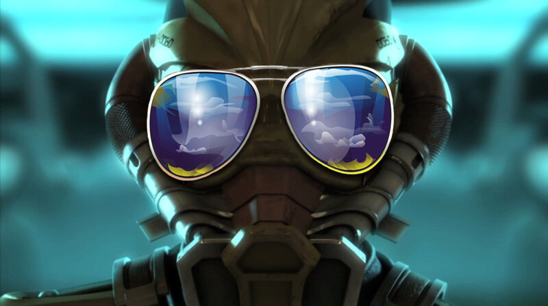 robot wearing sunglasses