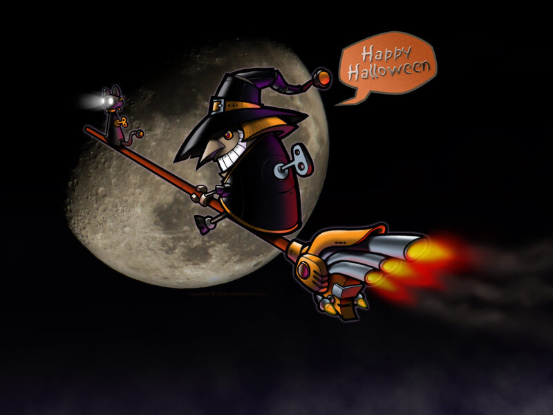 Robot Witch Flying