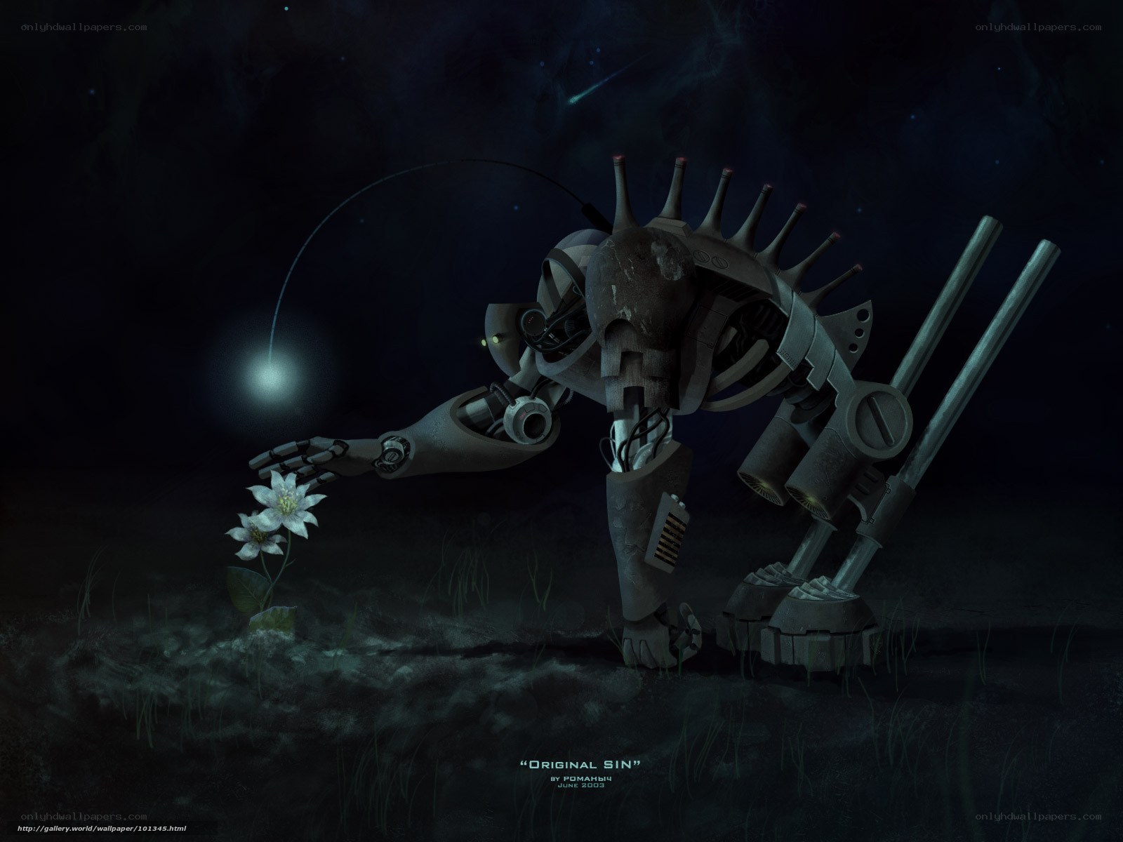 Robot with a flower