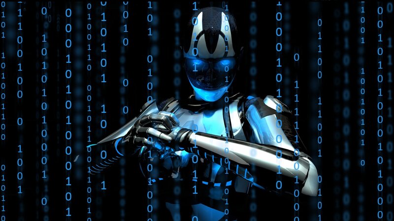 Robot with Binary Code