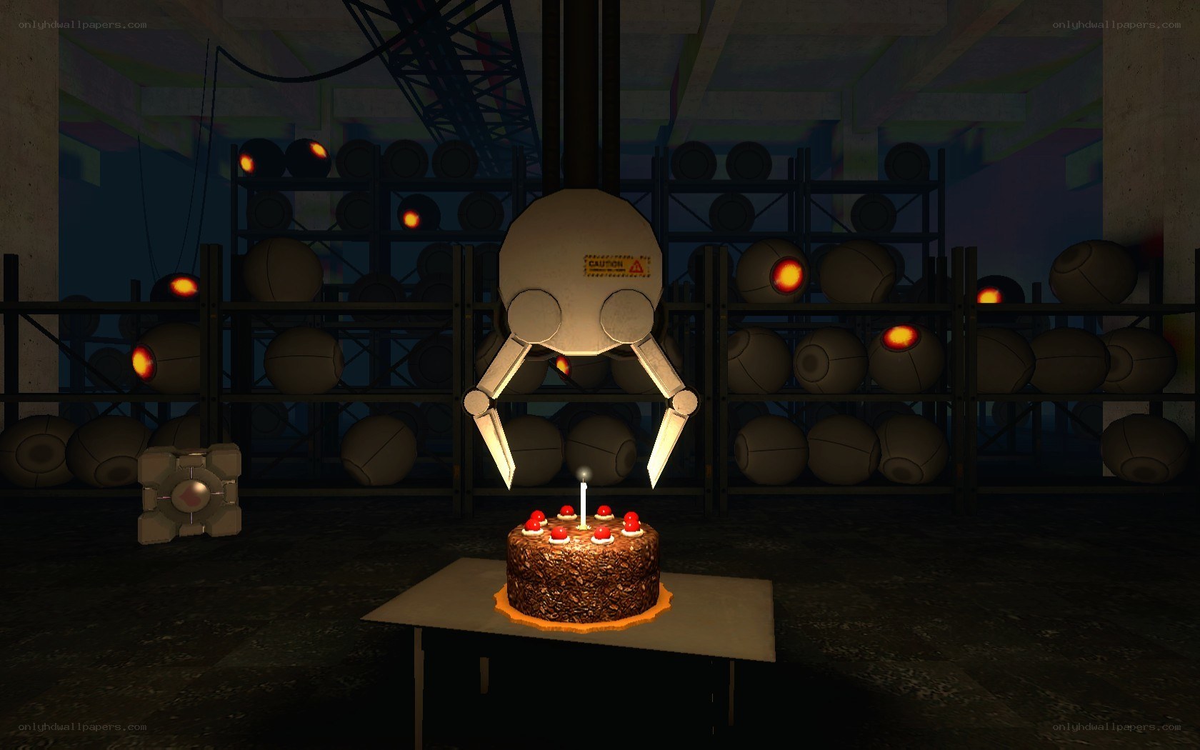 robot with birthday cake