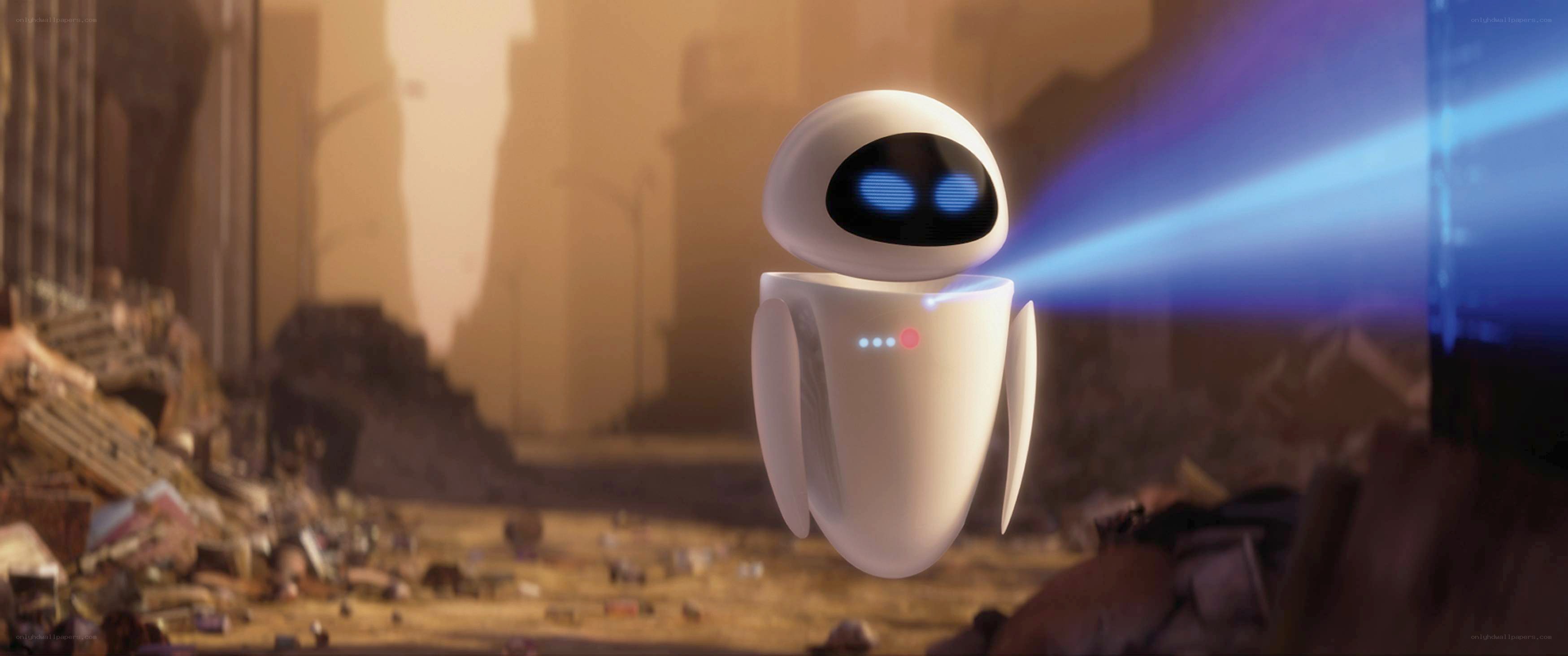 robot with blue eyes