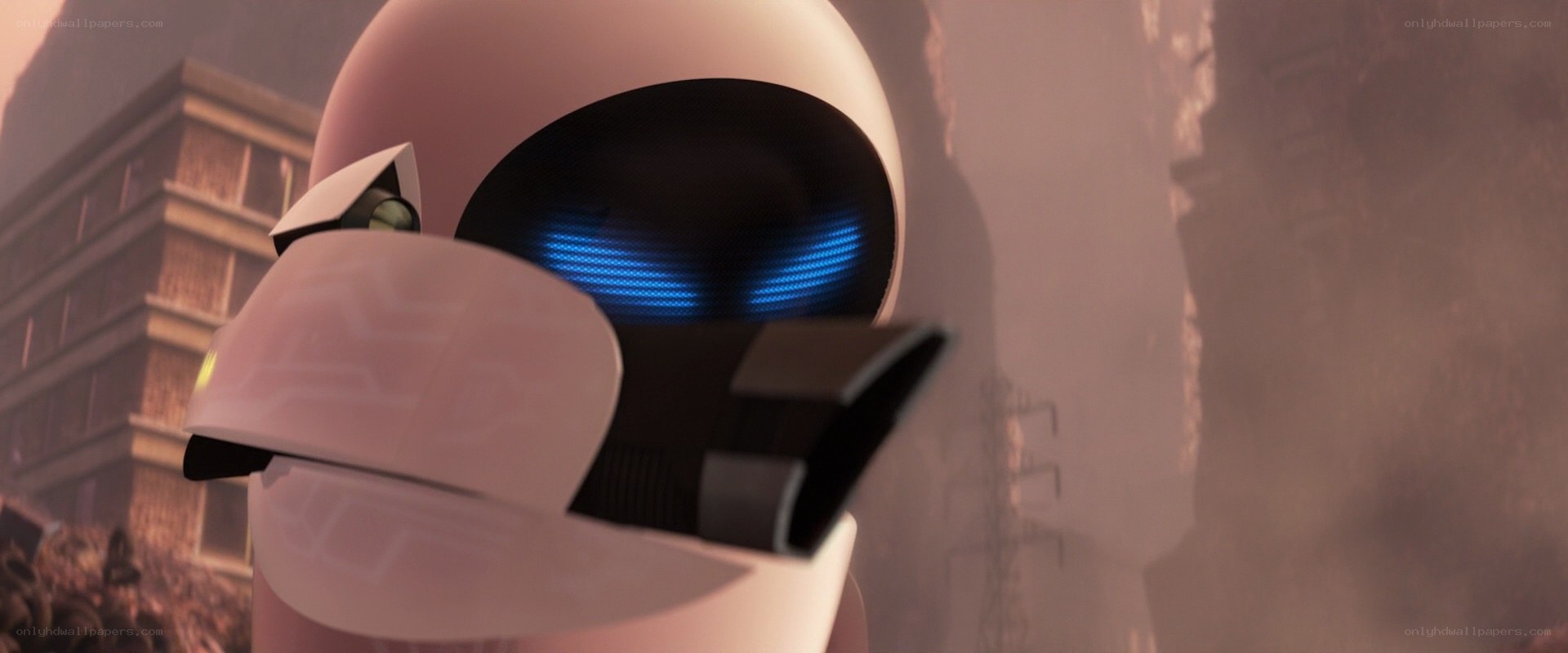 robot with blue eyes