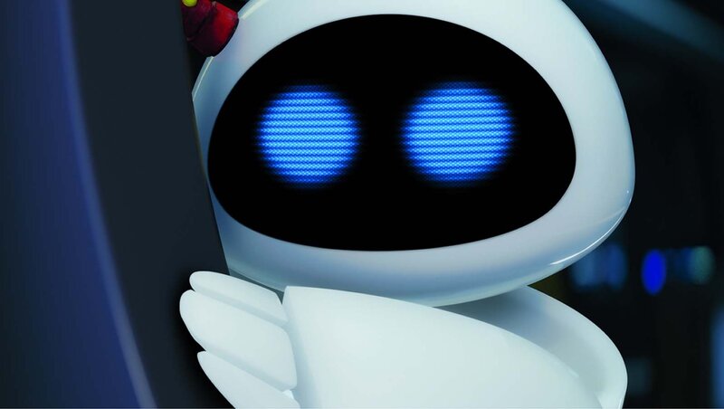 Robot with Blue Eyes — White