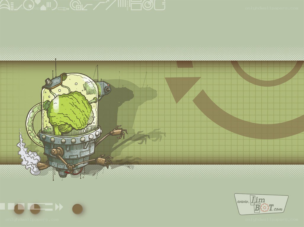 robot with broccoli brain