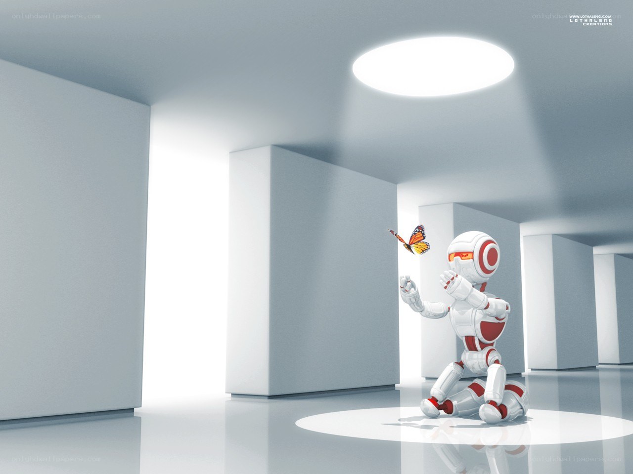robot with butterfly