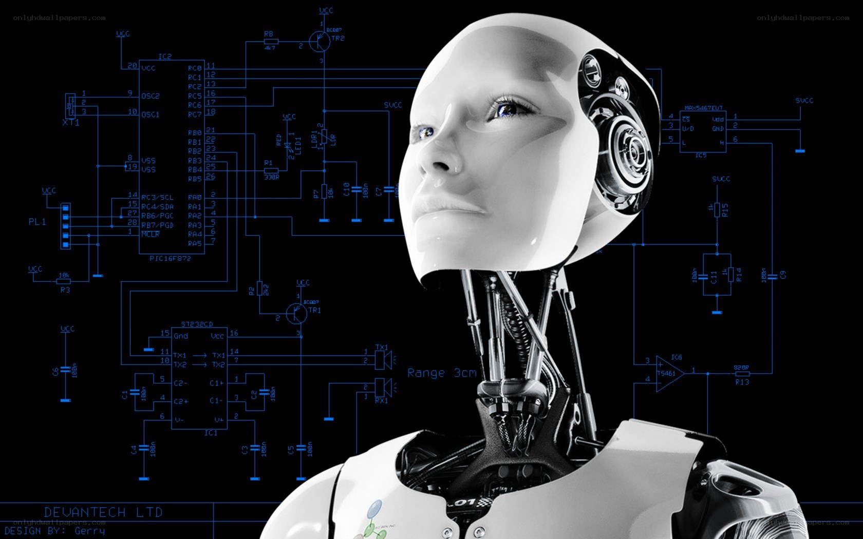robot with circuit diagram
