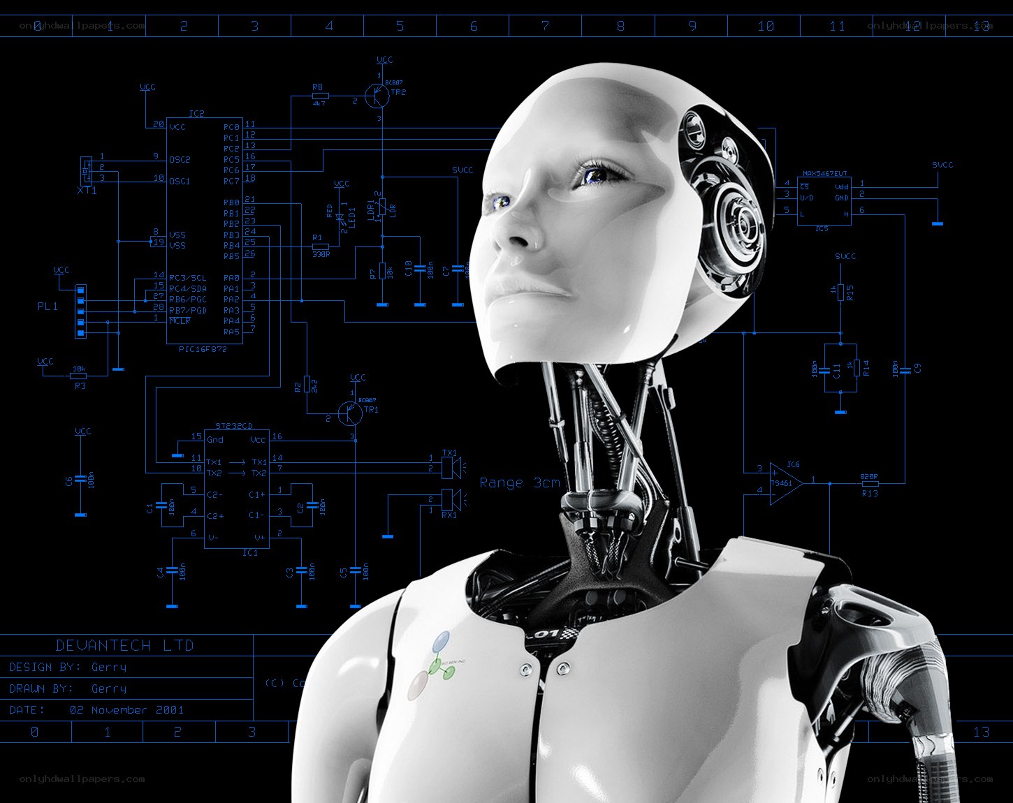 robot with circuit diagram