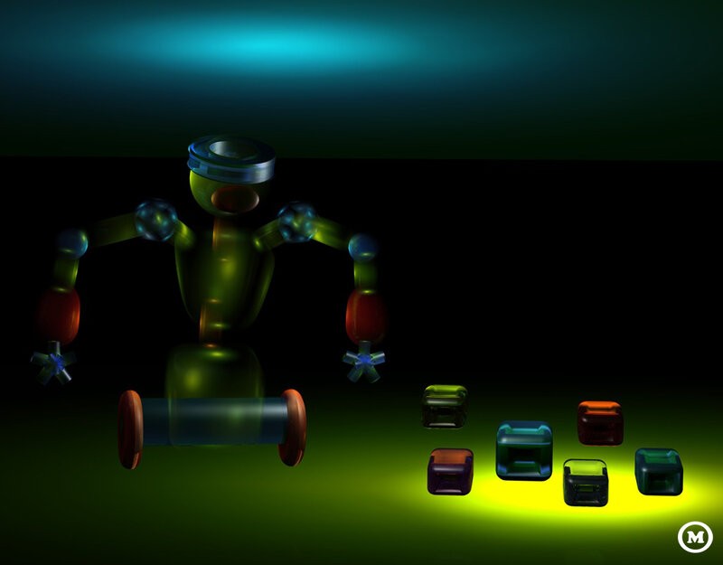 Robot with Colored Blocks
