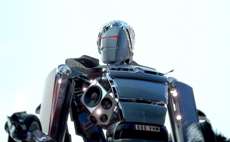 Robot with Disco Ball Helmet — Silver