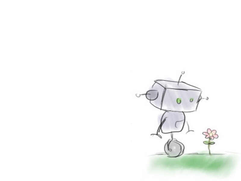 Robot with Flower — Green