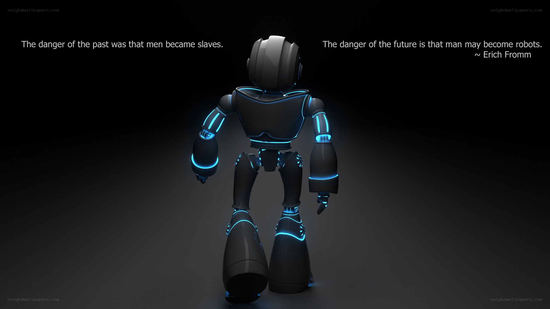 robot with glowing blue lights
