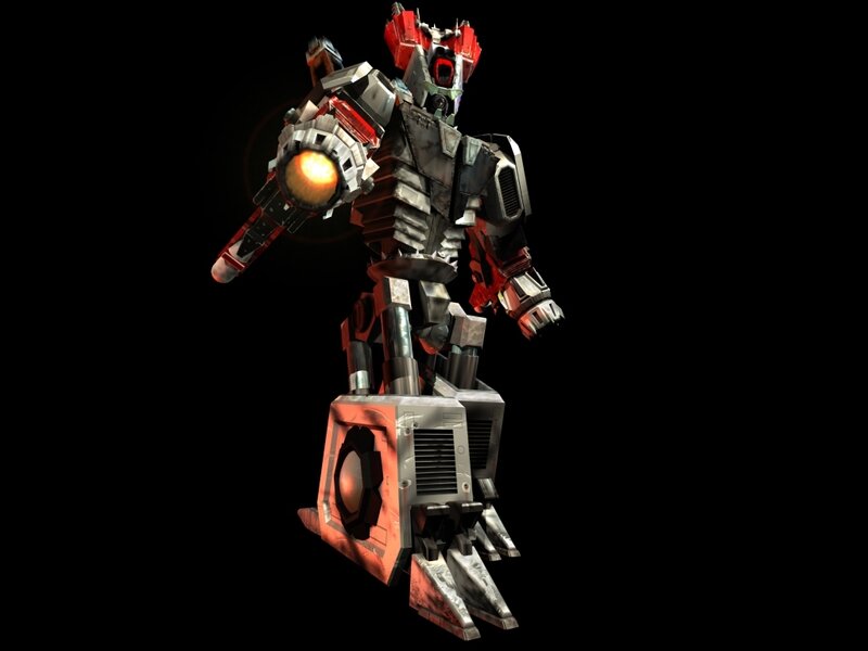 robot with glowing cannon