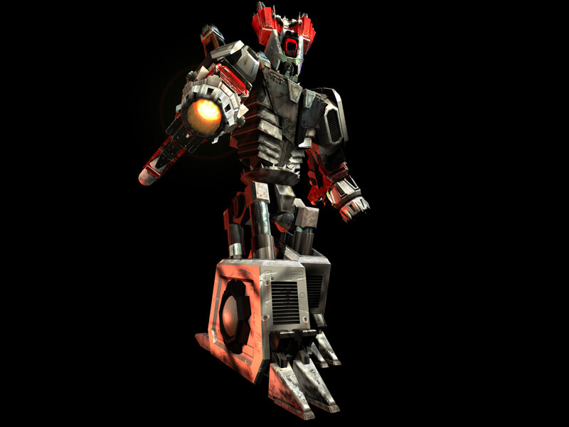 robot with glowing cannon