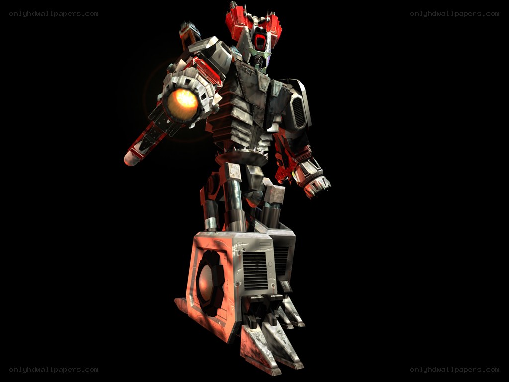 robot with glowing cannon