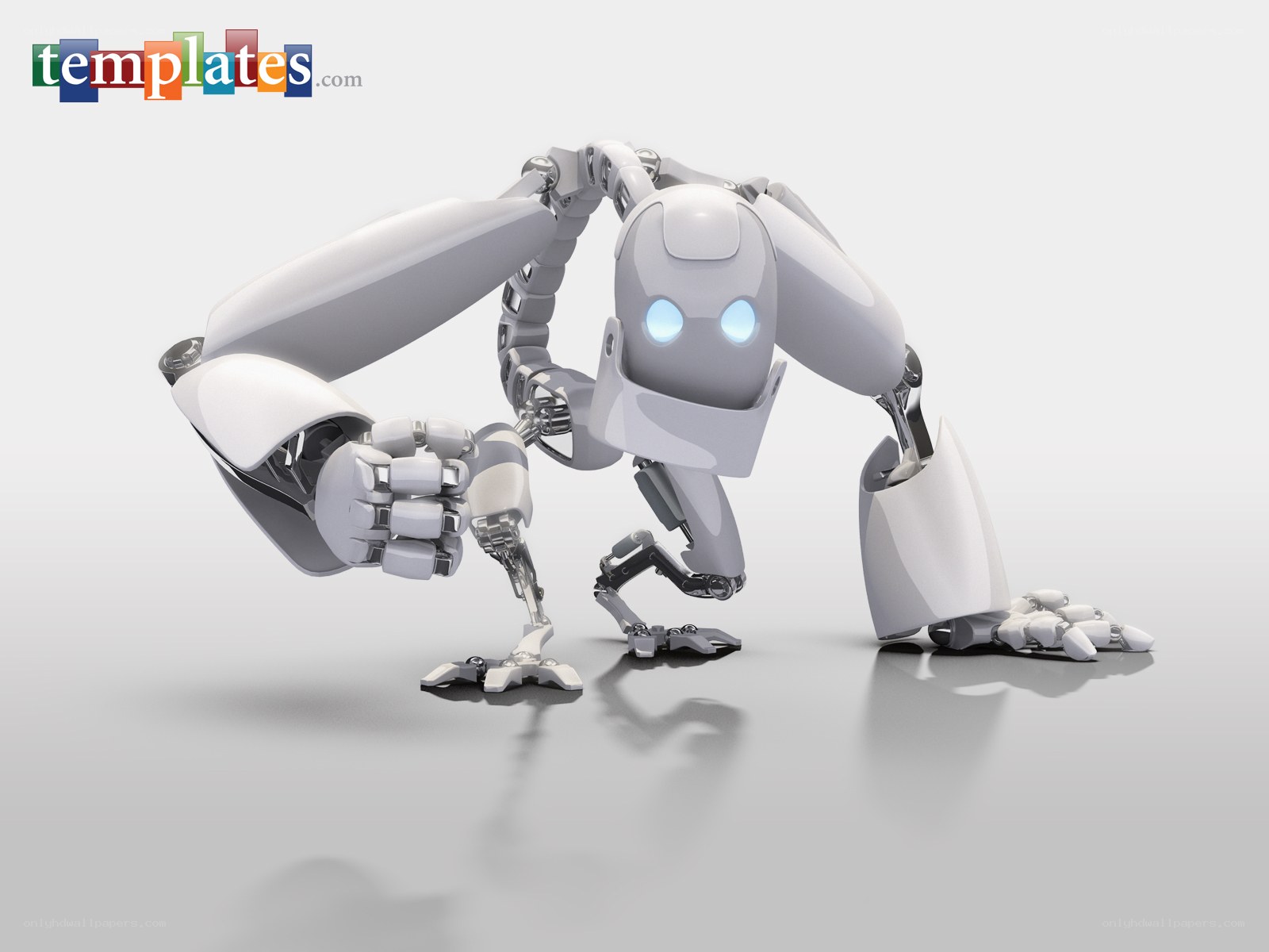 robot with glowing eyes