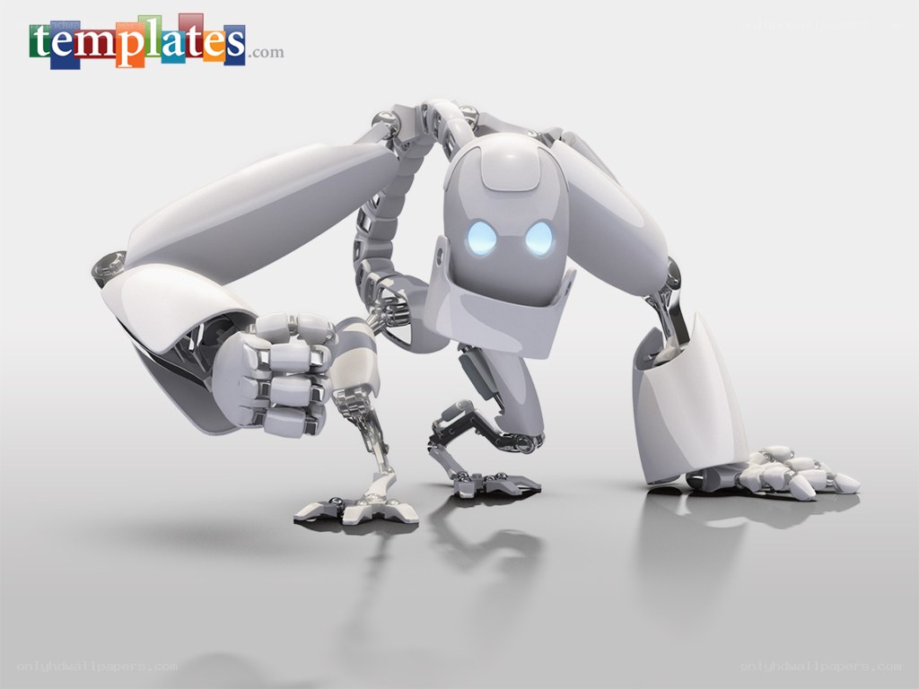 robot with glowing eyes