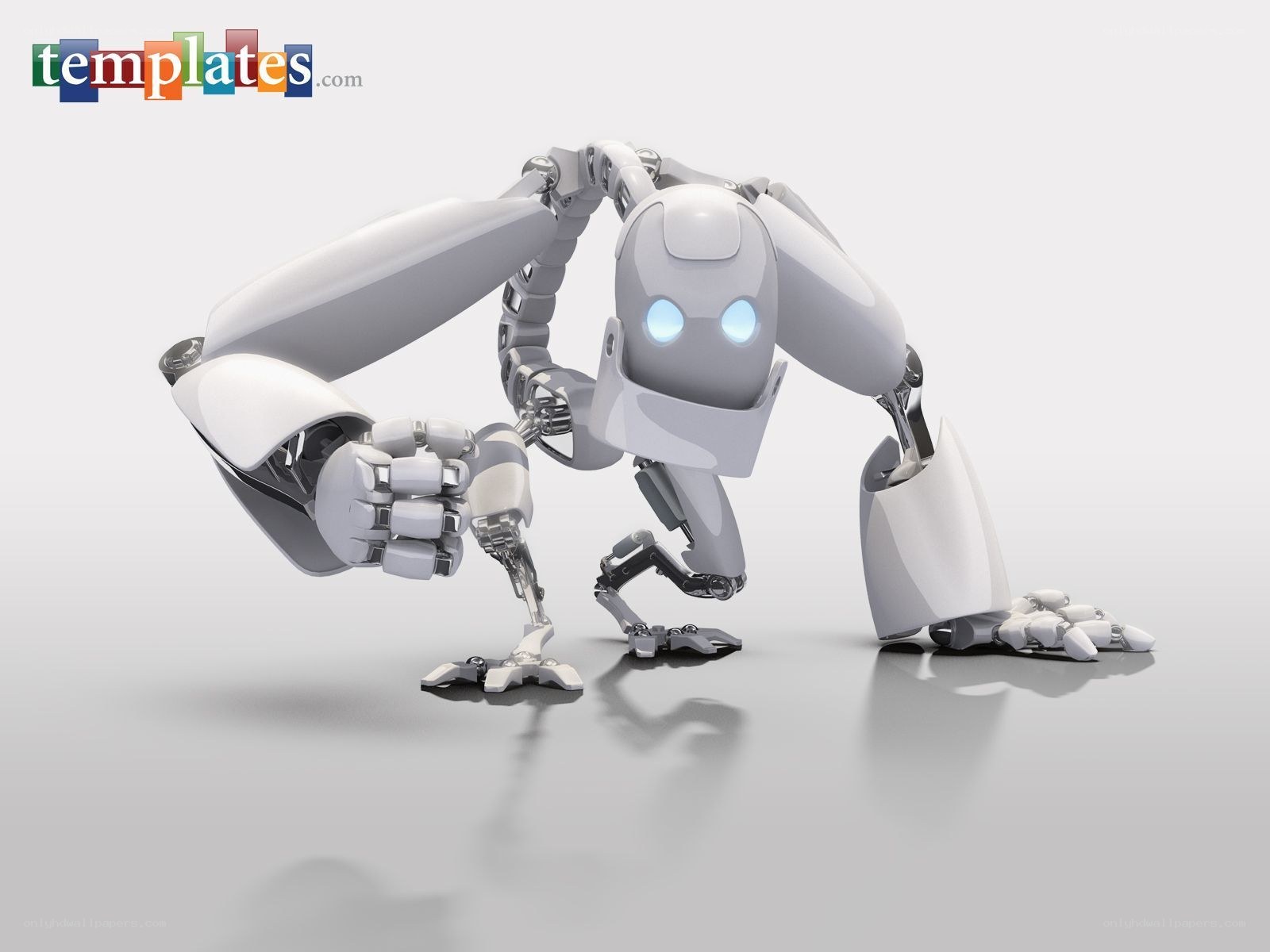 robot with glowing eyes