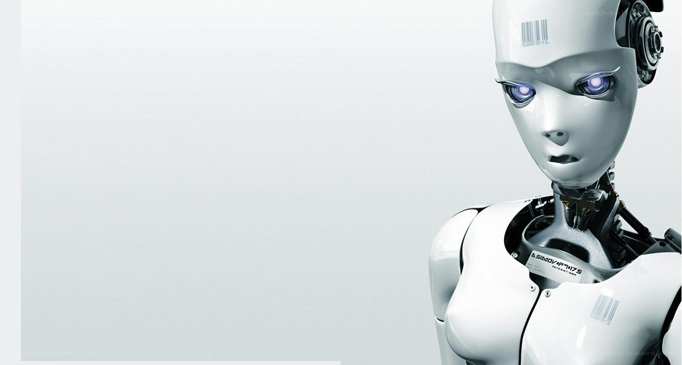 robot with glowing eyes