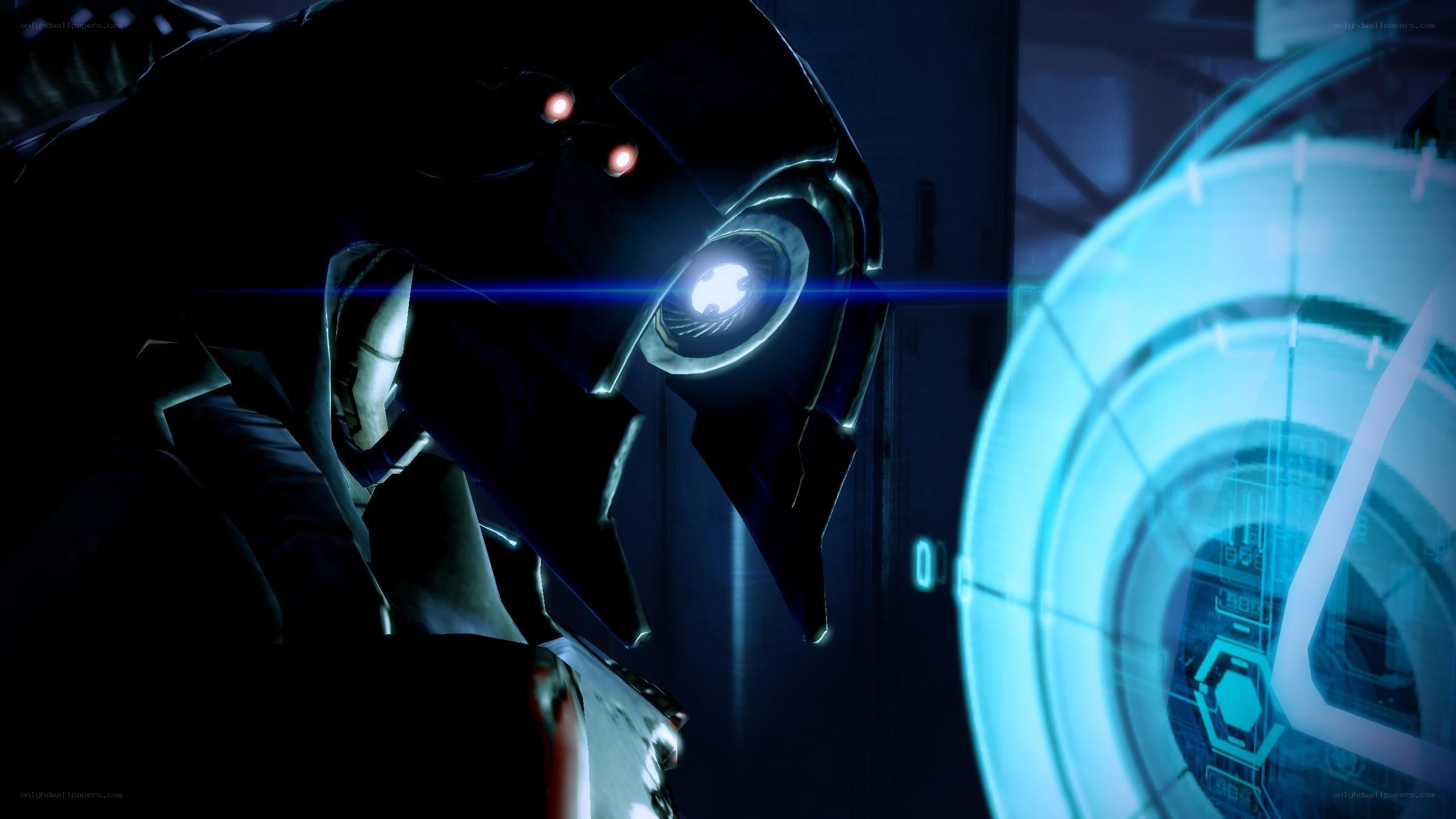 robot with glowing eyes