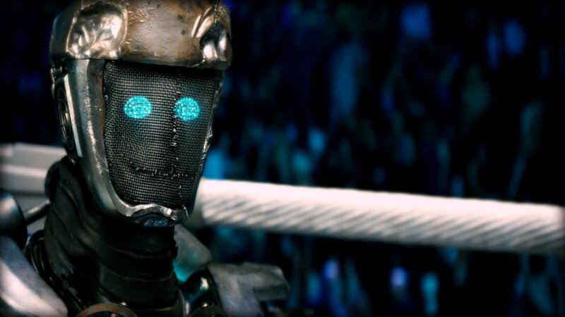 Robot with Glowing Eyes — Black, Dramatic, Night, Photograph