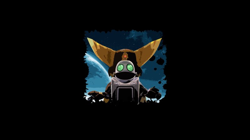 Robot with Glowing Eyes — Black, Dramatic, Night