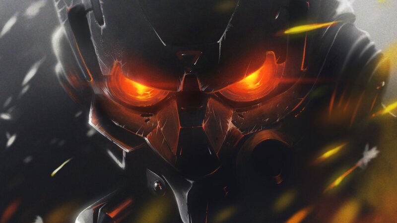 Robot with Glowing Eyes — Black