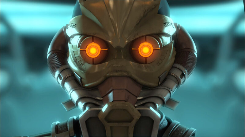 Robot with Glowing Eyes — Gray