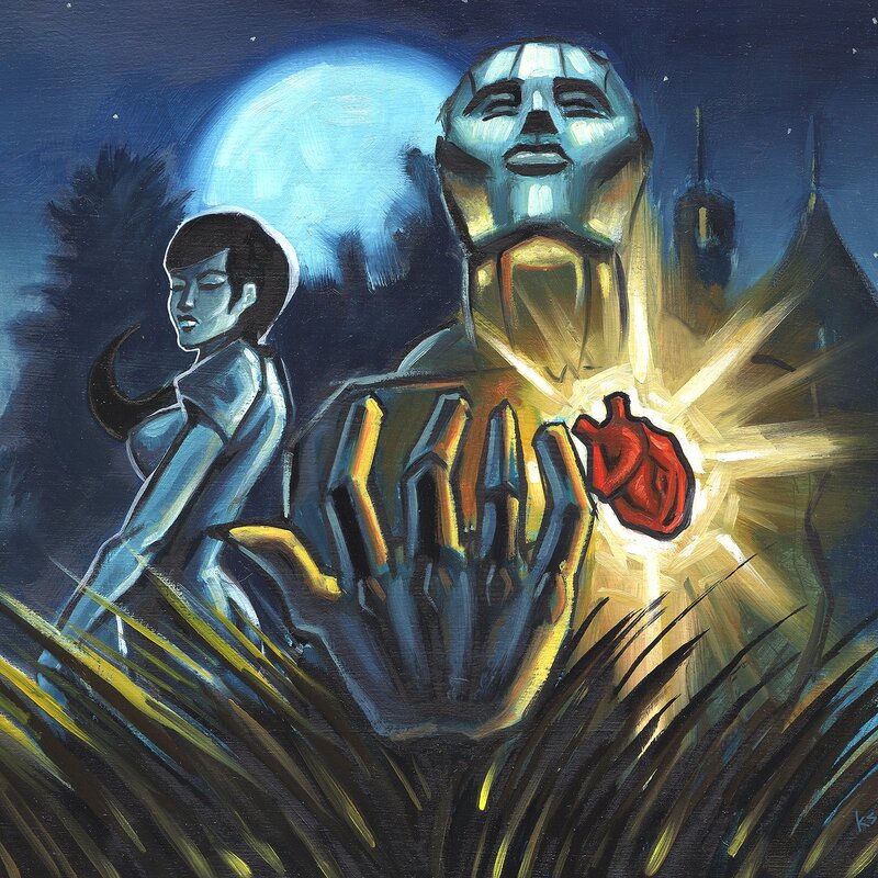 Robot with glowing heart