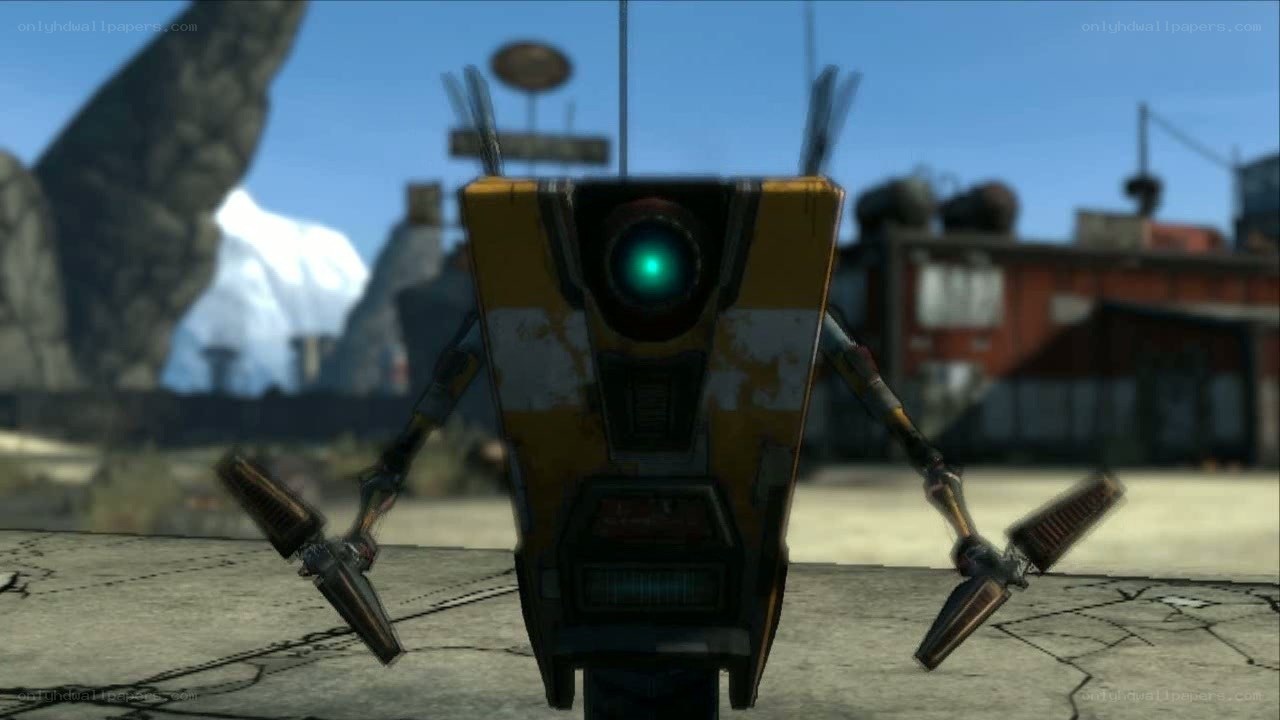 robot with green eye in desert