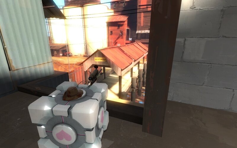 robot with hat in industrial area