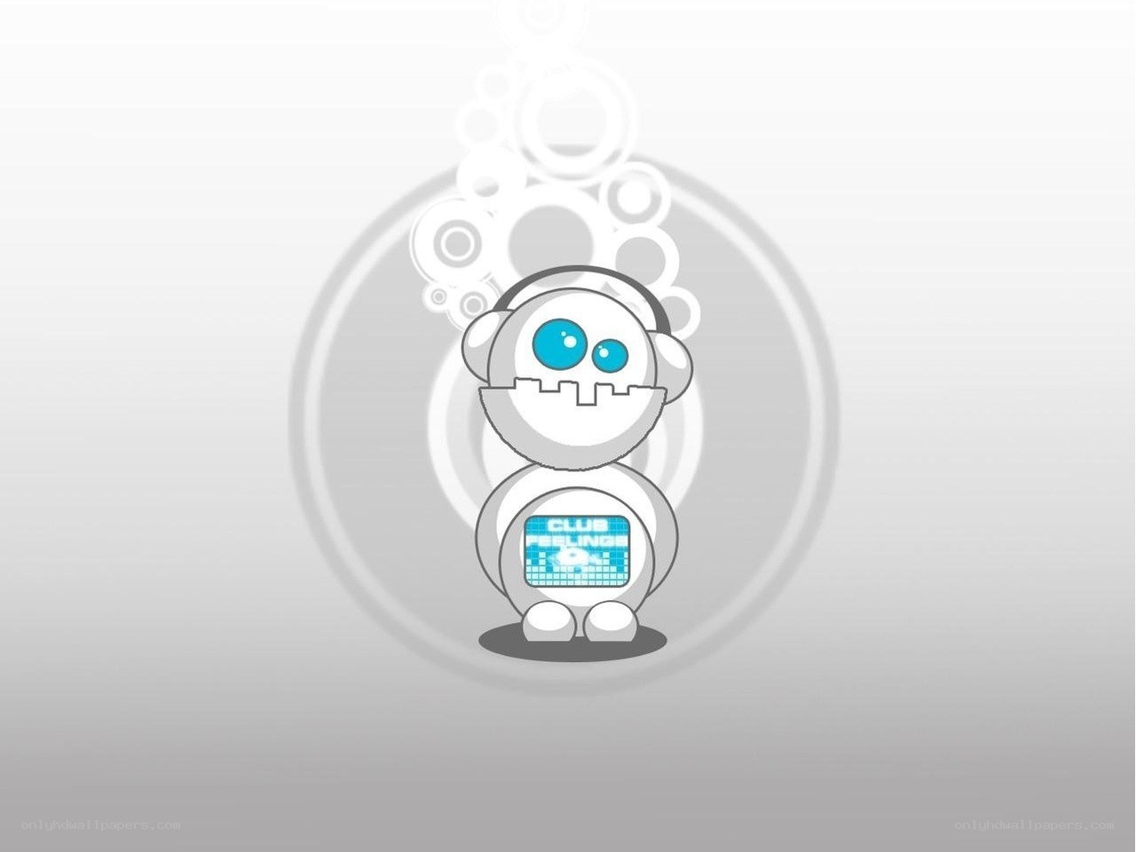 robot with headphones