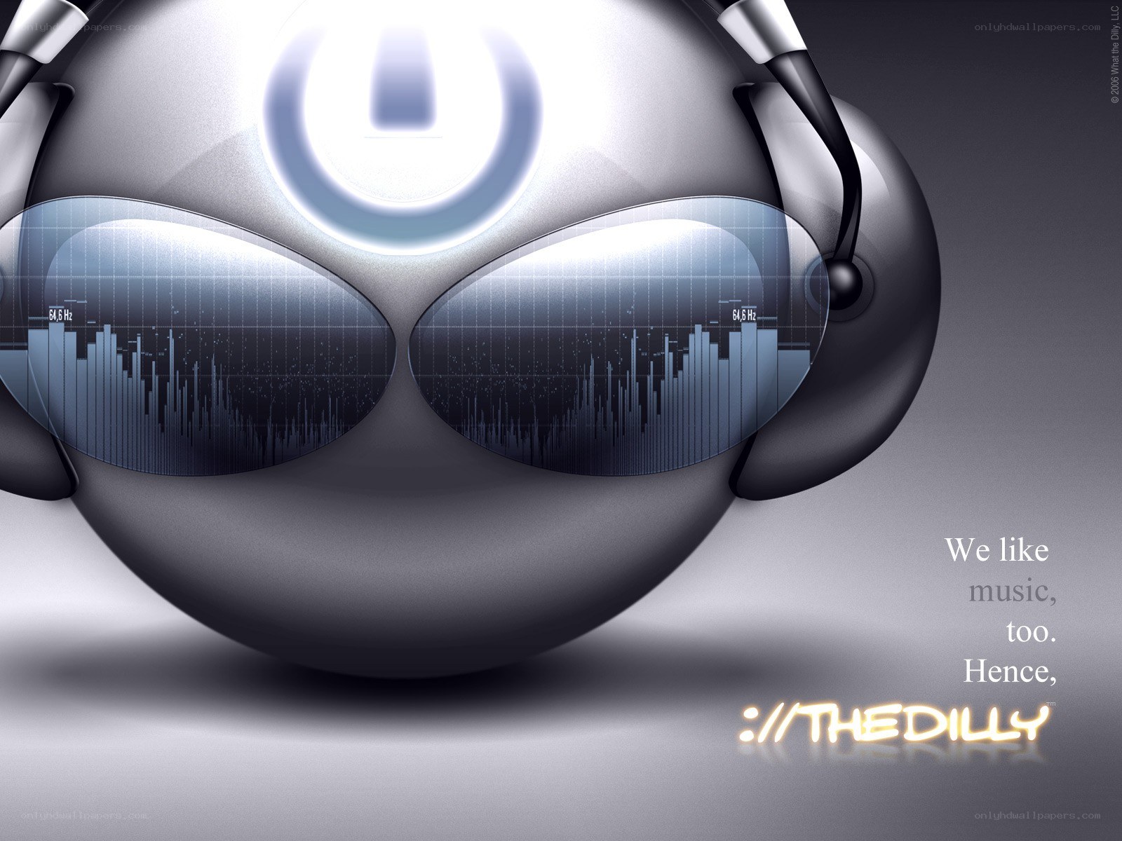 robot with headphones and music