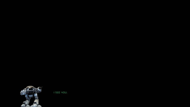 robot with I SEE YOU text