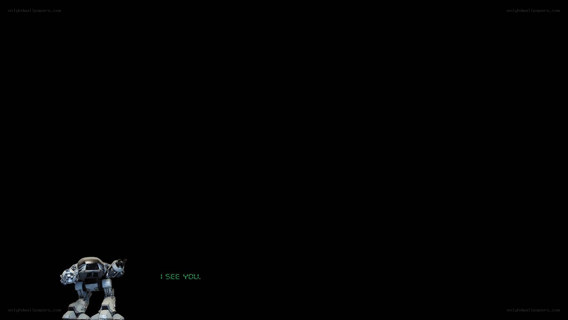 robot with I SEE YOU text